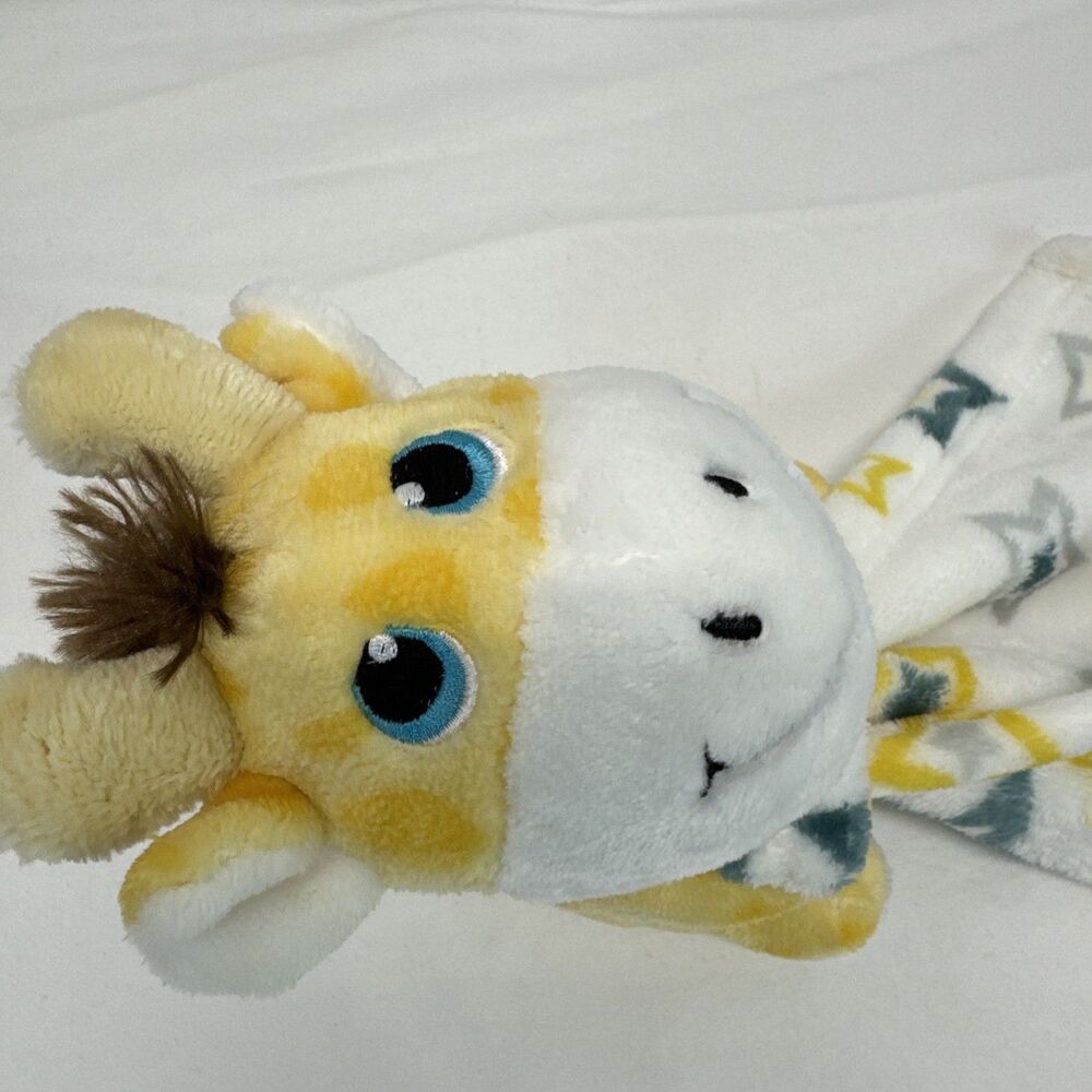 Little Beginnings Giraffe Plush Lovey Baby Blanket Yellow Blue Stars Security - Picture 6 of 10